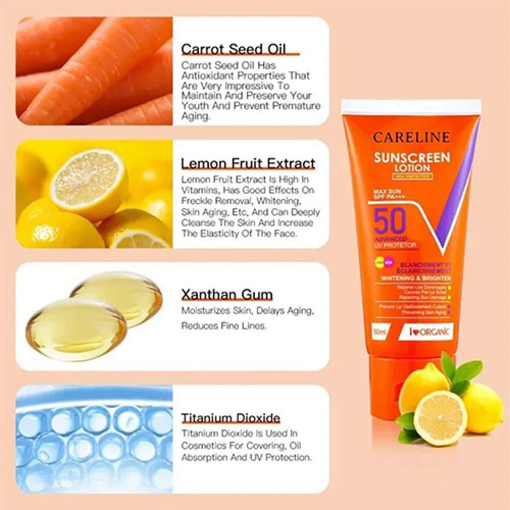 كيرلاين لوشن واقى شمس بعامل حماية 50 مرطب ومفتح للبشرة 50مل