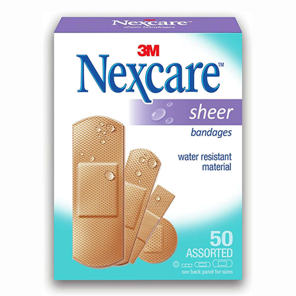 نيكس كير ضمادات شفافة مقاومة للماء متنوعة 50 قطعة