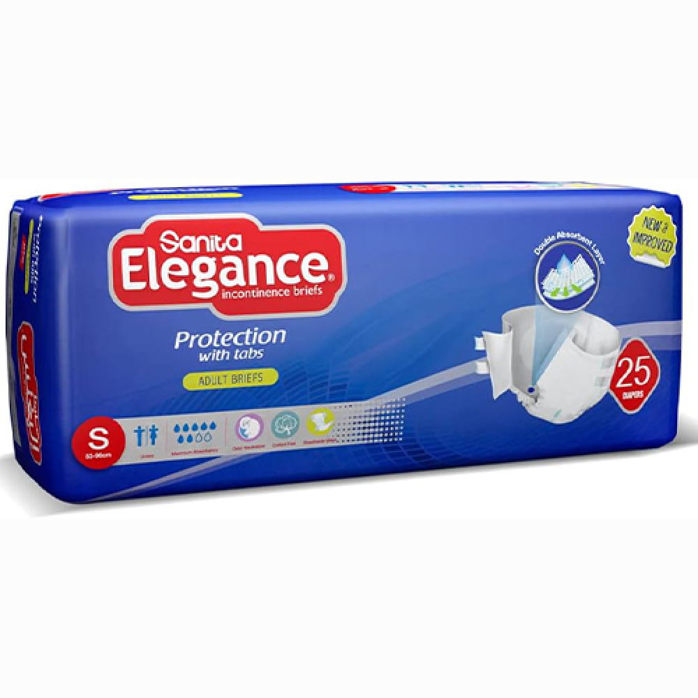 Sanita Elegance “Diapers for the Elderly” - Size: Small - Jumbo Pack: 25 diapers