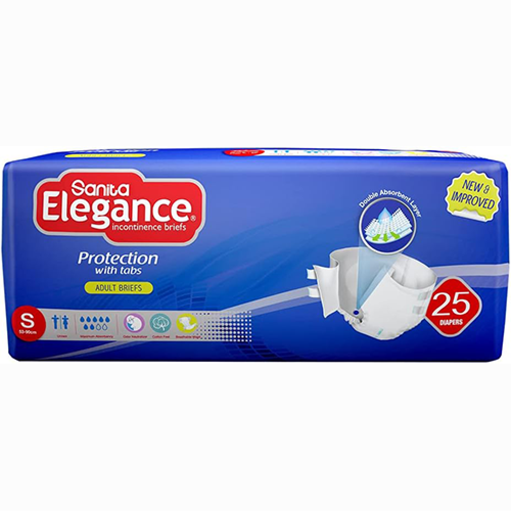Sanita Elegance “Diapers for the Elderly” - Size: Small - Jumbo Pack: 25 diapers
