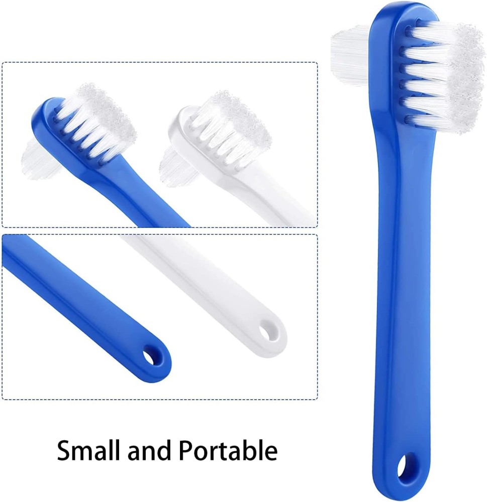 Oral-B dual-head toothbrush for cleaning dentures