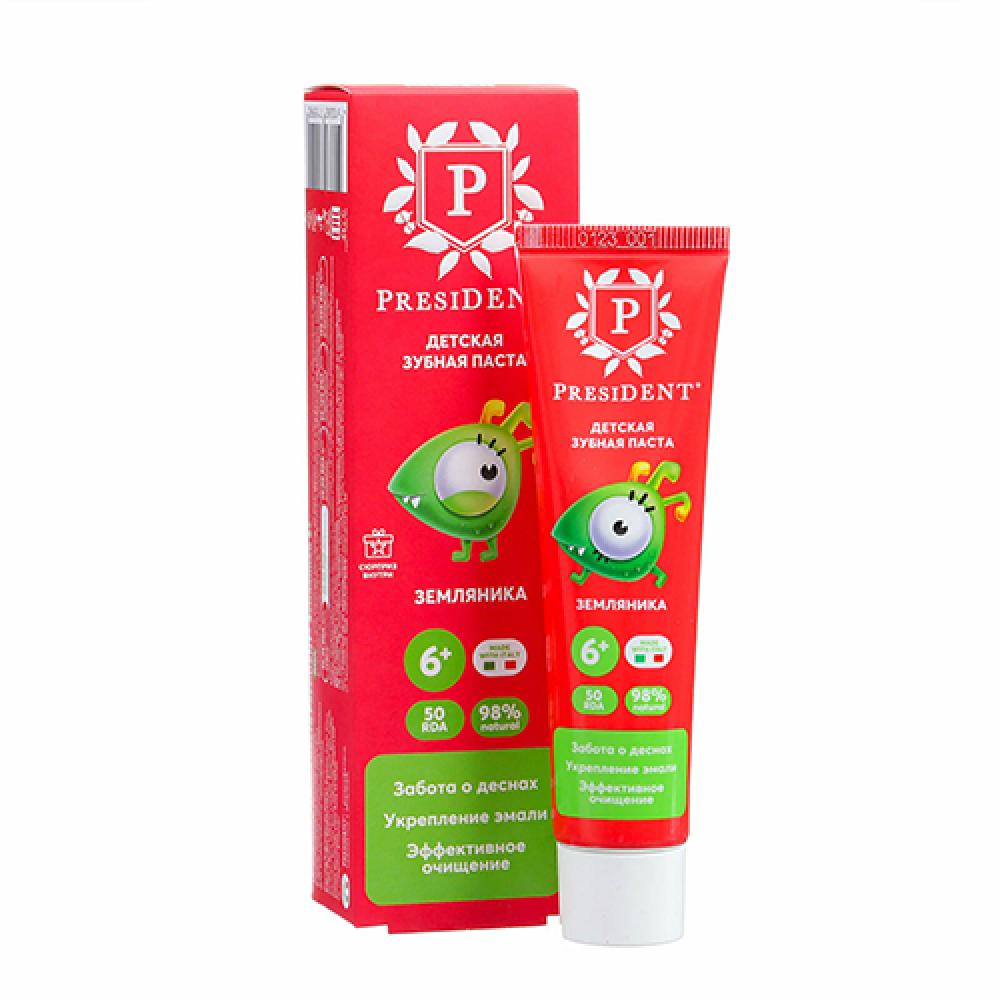 بريزيدنت معجون اسنان اطفال (من عمر 6 سنوات) بالفراولة 43 مل