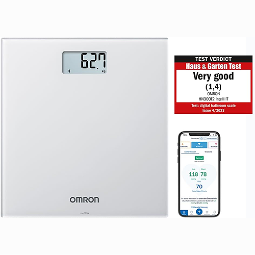 أومرون ميزان رقمي متوافق مع البلوتوث مع تطبيق للهواتف الذكية HN300T2