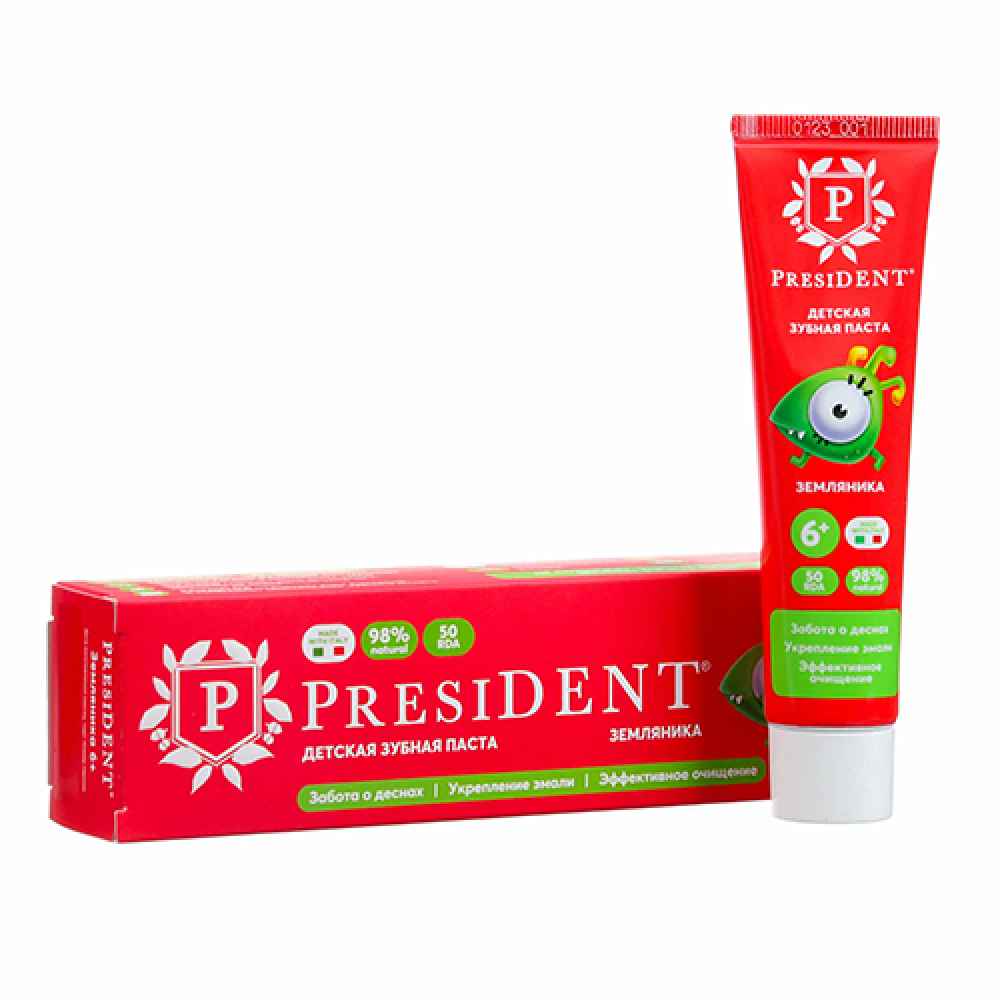 بريزيدنت معجون اسنان اطفال (من عمر 6 سنوات) بالفراولة 43 مل