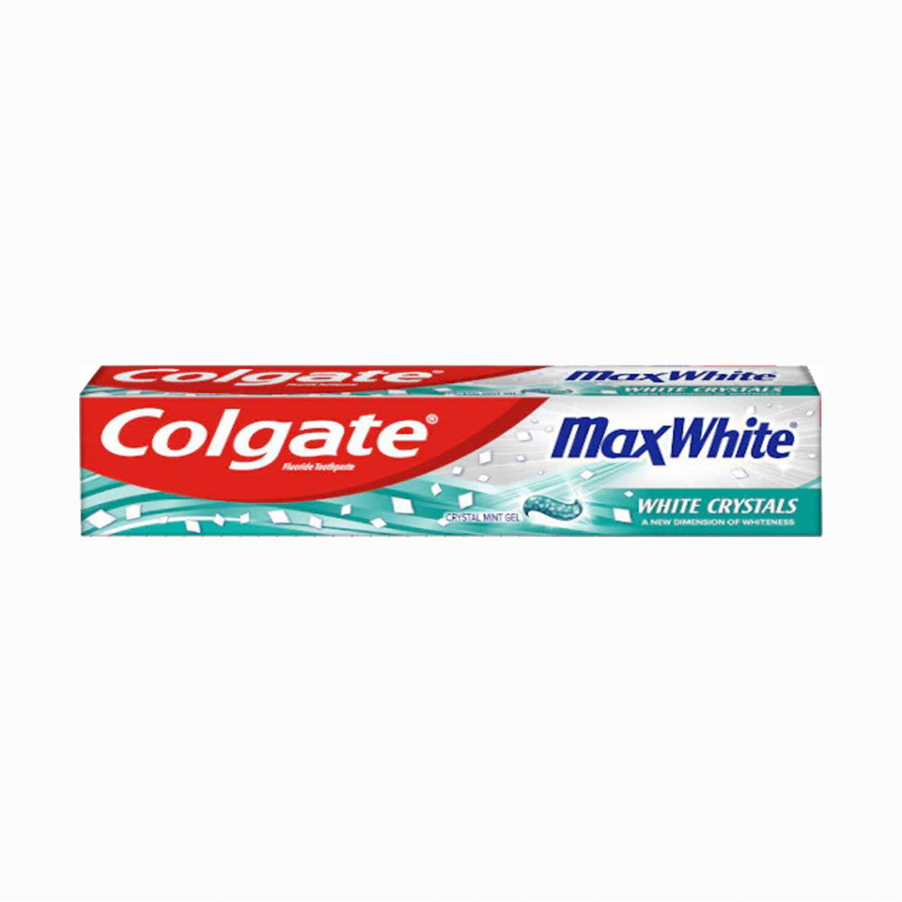 Colgate Max White Toothpaste - Crystal Whitening Granules 100ml - صيدليات  عادل الأفضل فى المملكة العربية السعودية