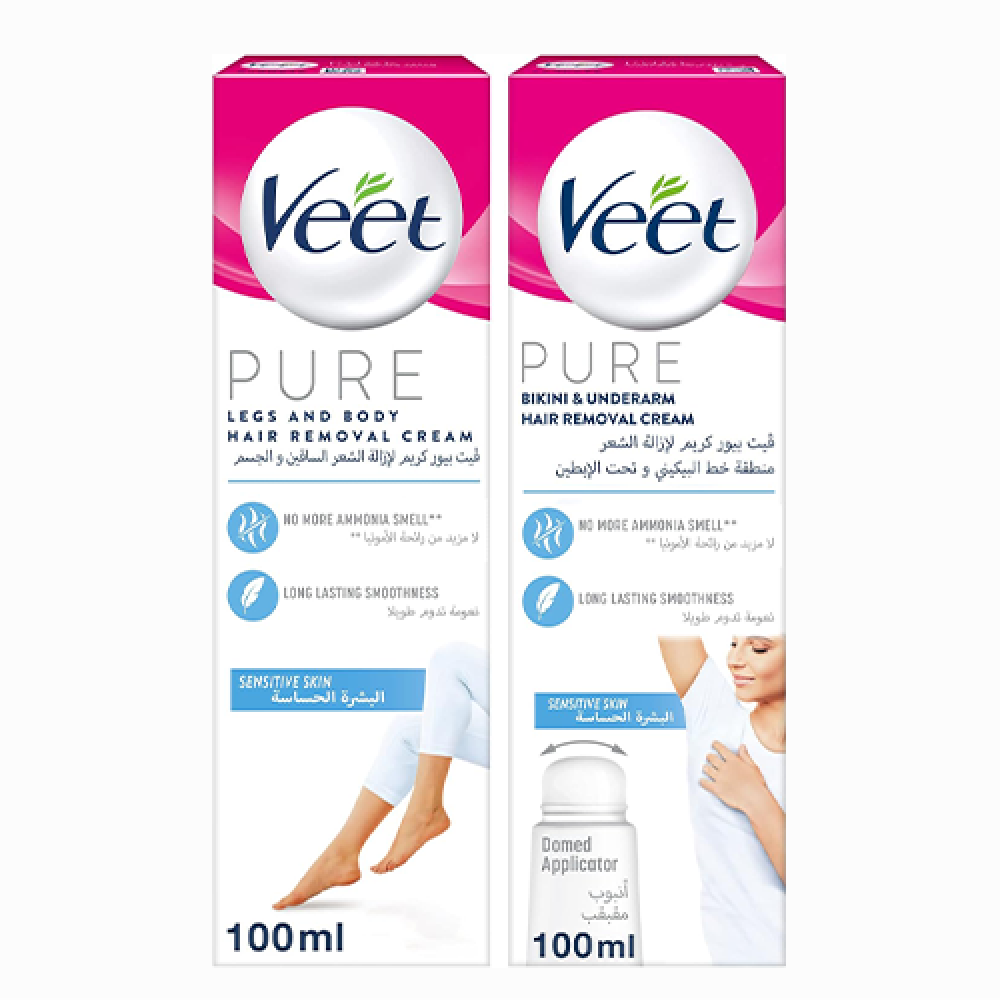 فيت بيور كريم ازالة شعر (الساقين والجسم + البكينى والابط) للبشرة الحساسة بخصم 50%