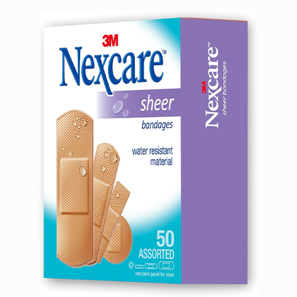نيكس كير ضمادات شفافة مقاومة للماء متنوعة 50 قطعة