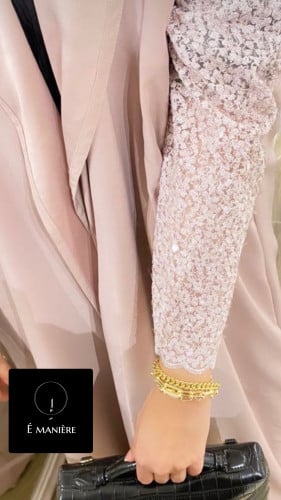 عباية بأكمام ترتر SEQUINS SLEEVES ABAYA