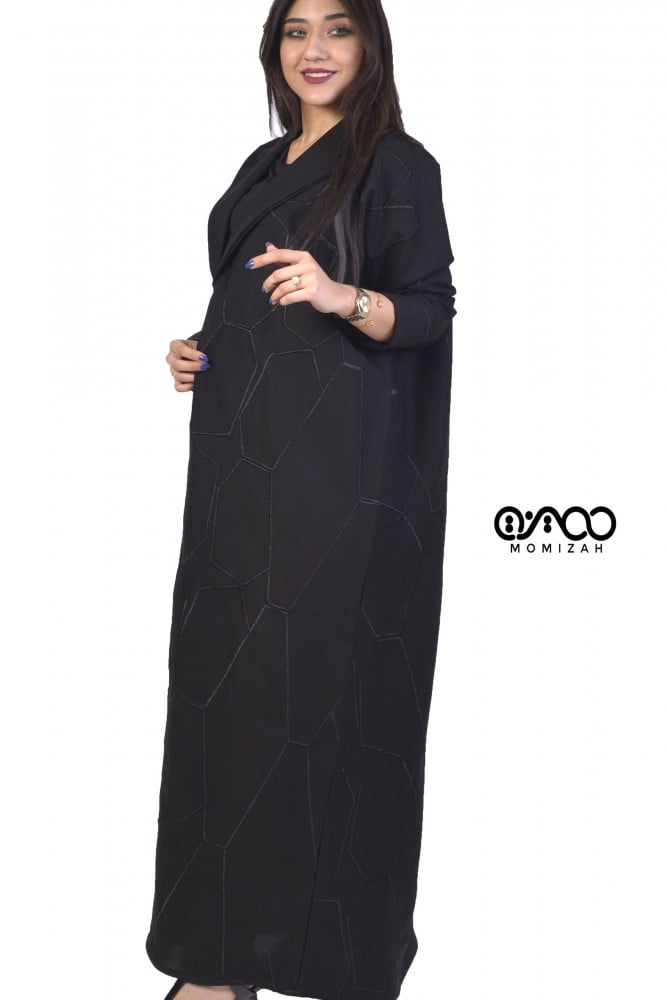 عباية تطريز كامل كتان
