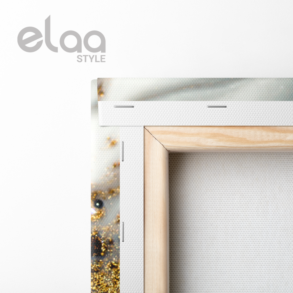 لوحات فن تجريدي رخام بدرجات اللون الذهبي