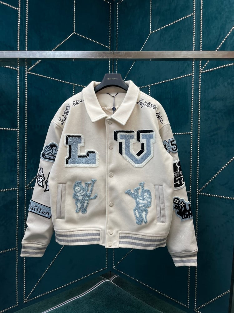 Louis Vuitton Multi-Patches Mixed Leather Varsity Blouson