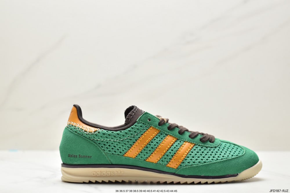 adidas gazelle silver green womens SL72 Knit — Dark Brown / Collegiate Orange – La Garçonne main image 1