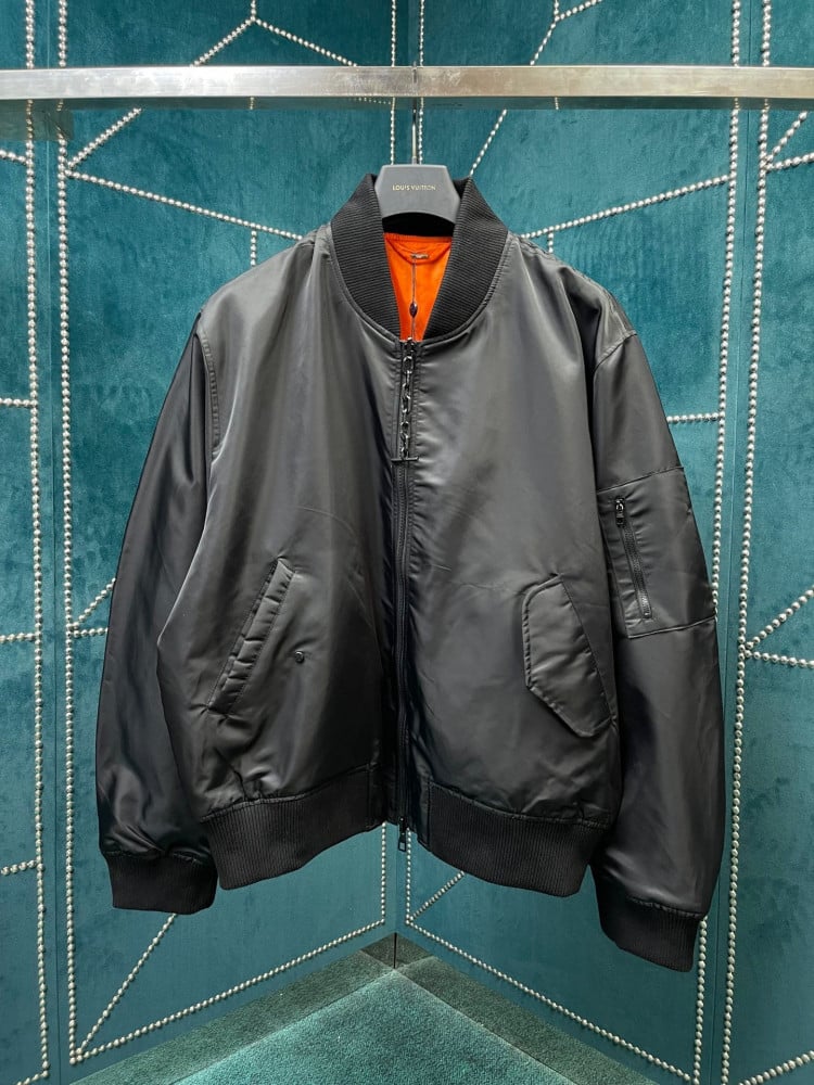 Louis Vuitton Embellished Leather Bomber Jacket