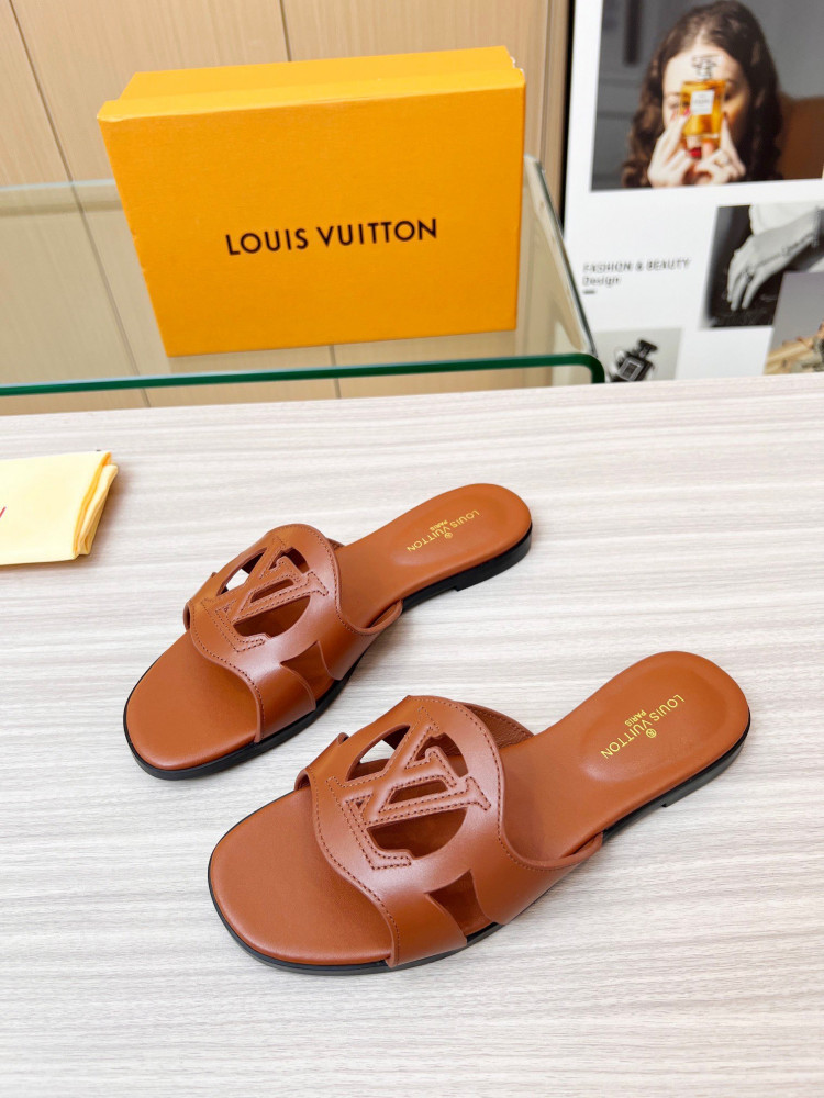 Louis Vuitton LV Isola Flat Mule, Brown, 39