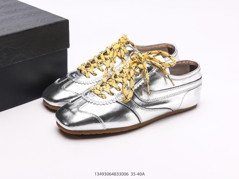 DRIES VAN NOTEN Metallic leather sneakers - Twenty Nine