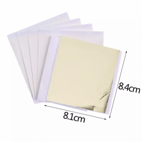 100 ورقه ذهب فاتح ( 8.4 * 8 سم )