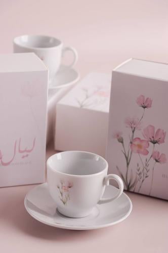 ٦ حبات - اكواب مع طباعة الثيم