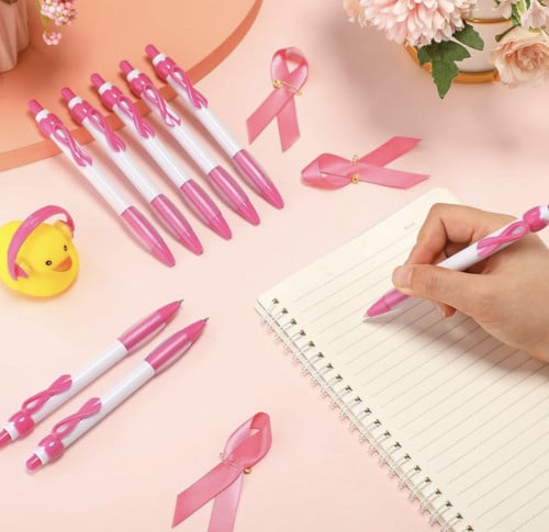 قلم بشعار سرطان الثدي