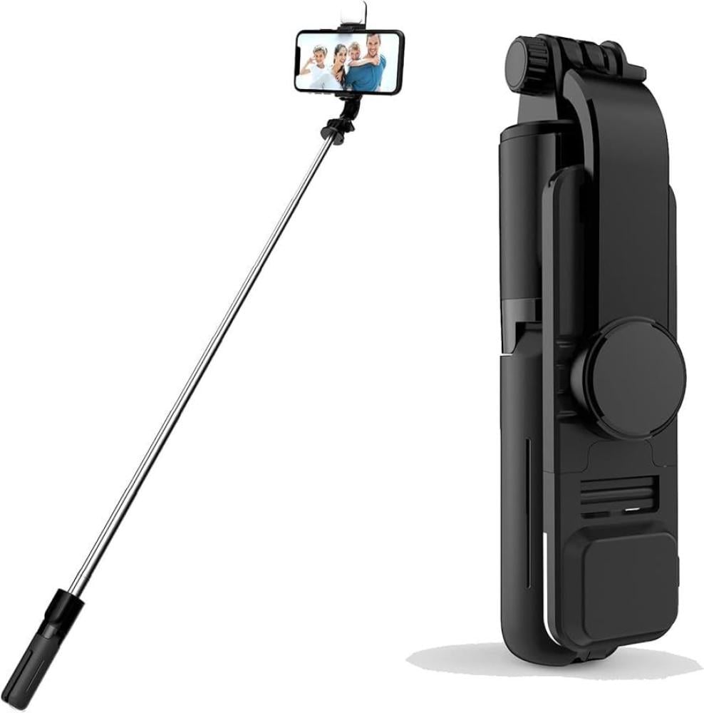 عصا سيلفي مع إضاءة وترايبود