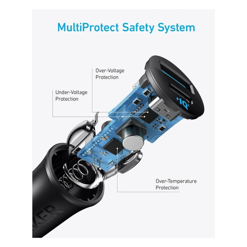 شاحن سيارة Anker 30W – قوة وسرعة بحجم صغير!