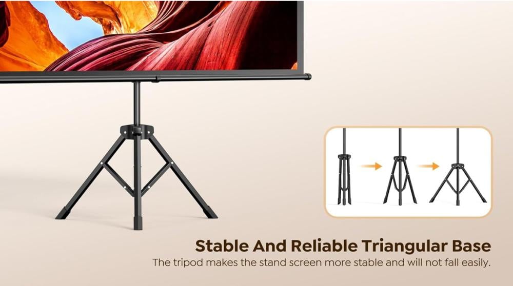 شاشة عرض 2 في 1 للبروجكتر مع حامل ثلاثي القوائم من يابير، موديل YS-100D