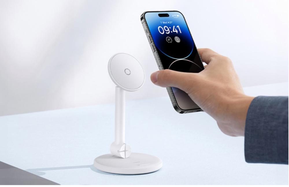 ستاند بيسوس ماج برو مغناطيسي على المكتب - ابيض