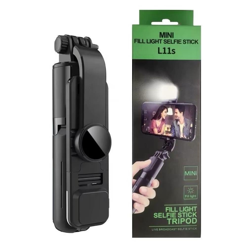 عصا سيلفي مع إضاءة وترايبود