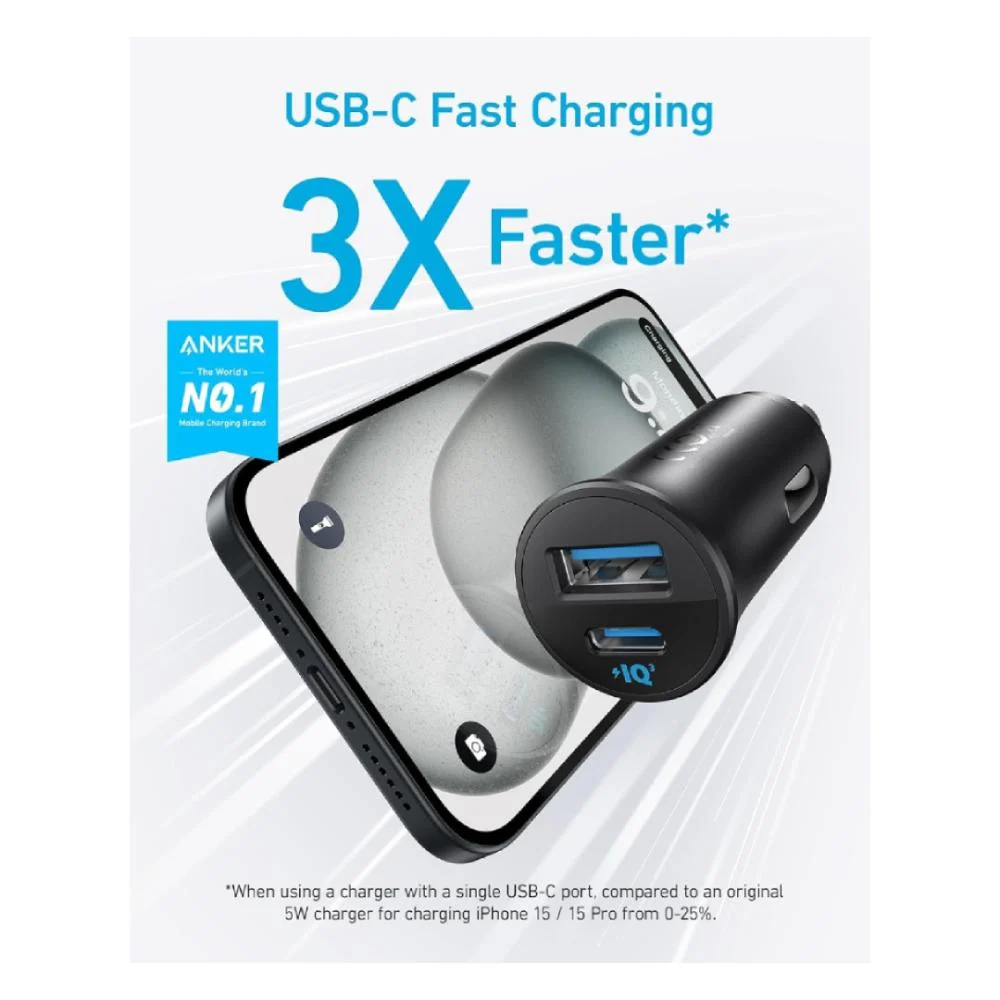 شاحن سيارة Anker 30W – قوة وسرعة بحجم صغير!