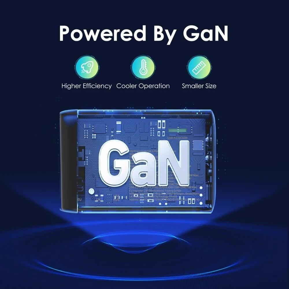 فيش سفر راف باور بقوة 75 واط متعدد المداخل مع ثلاث منافذ تايب سي ومنفذين USB-A