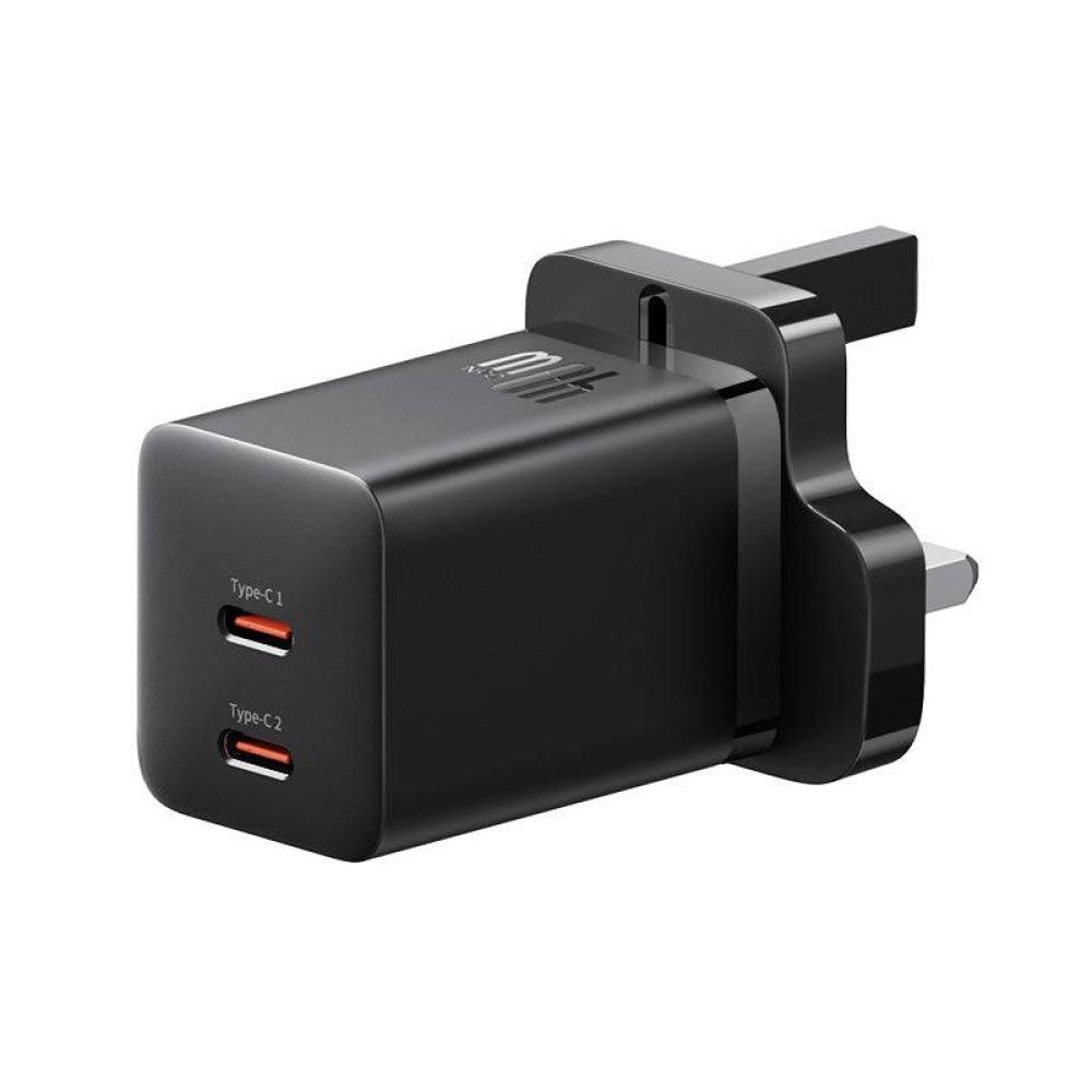 شاحن جداري Baseus بمنفذين تايب سي بقوة 40 واط