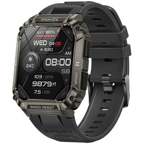 الساعة الذكية xWatch-S19 بتصميم قوي وشاشة TFT بقياس 1.95 بوصة، مقاومة للماء بمعيار IP67 وبطارية تدوم لمدة 10 أيام مع ميزات تتضمن مراقبة وتتبع نبض القلب وعداد الخطى والنوم وضغط الدم بالإضافة إلى حزام وشاحن إضافيين