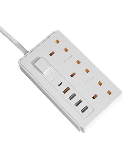 توصيلة كهربائية 2 متر بقوة 3250 واط ومنفذ PD سريع , مزودة بنظام امان عالي الجودة