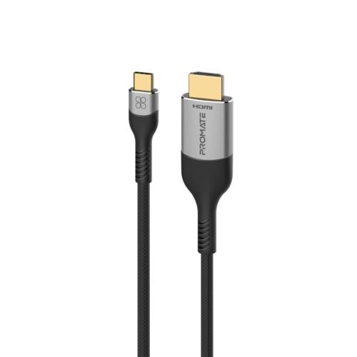 كابل USB-C إلى HDMI عالي الوضوح بدقة 8K عند 60 هرتز بطول كابل 1.8 متر مجدول بغلاف من الألومنيوم مع سهولة التوصيل والتشغيل من بروميت - Promate Mediacord-8K