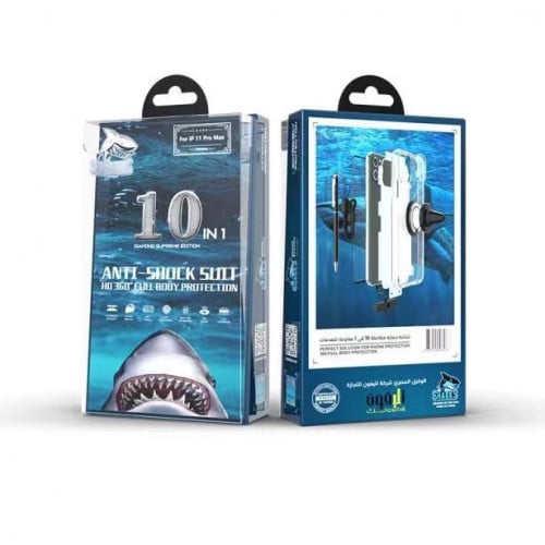 ايفون 12 | شفافة | بكج حماية 10 في 1 من شركة Shark...