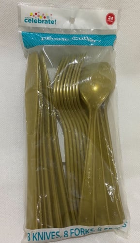 8 ملاعق 8شوكة 8 سكين ذهبي