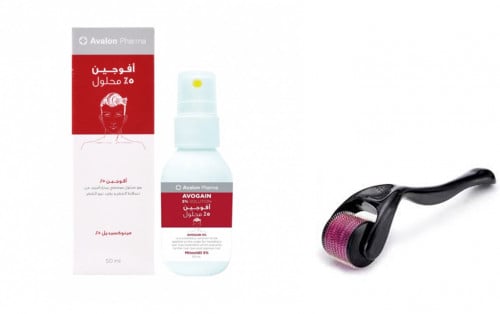مجموعة نمو الشعر افوجين 5% + ديرما رول 2 مم