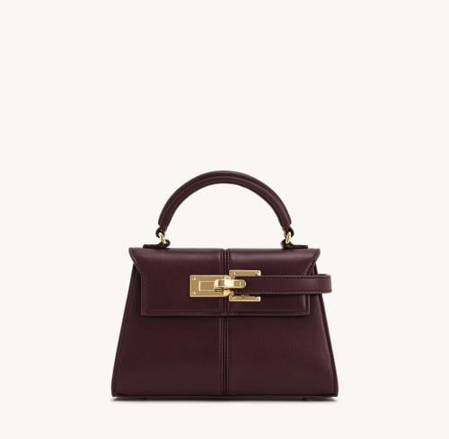 Elise Top Handle Bag - Deep Burgundy