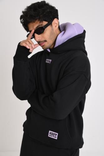 Unisex purple and black hoodie