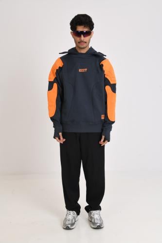 Unisex orange and gray hoodie