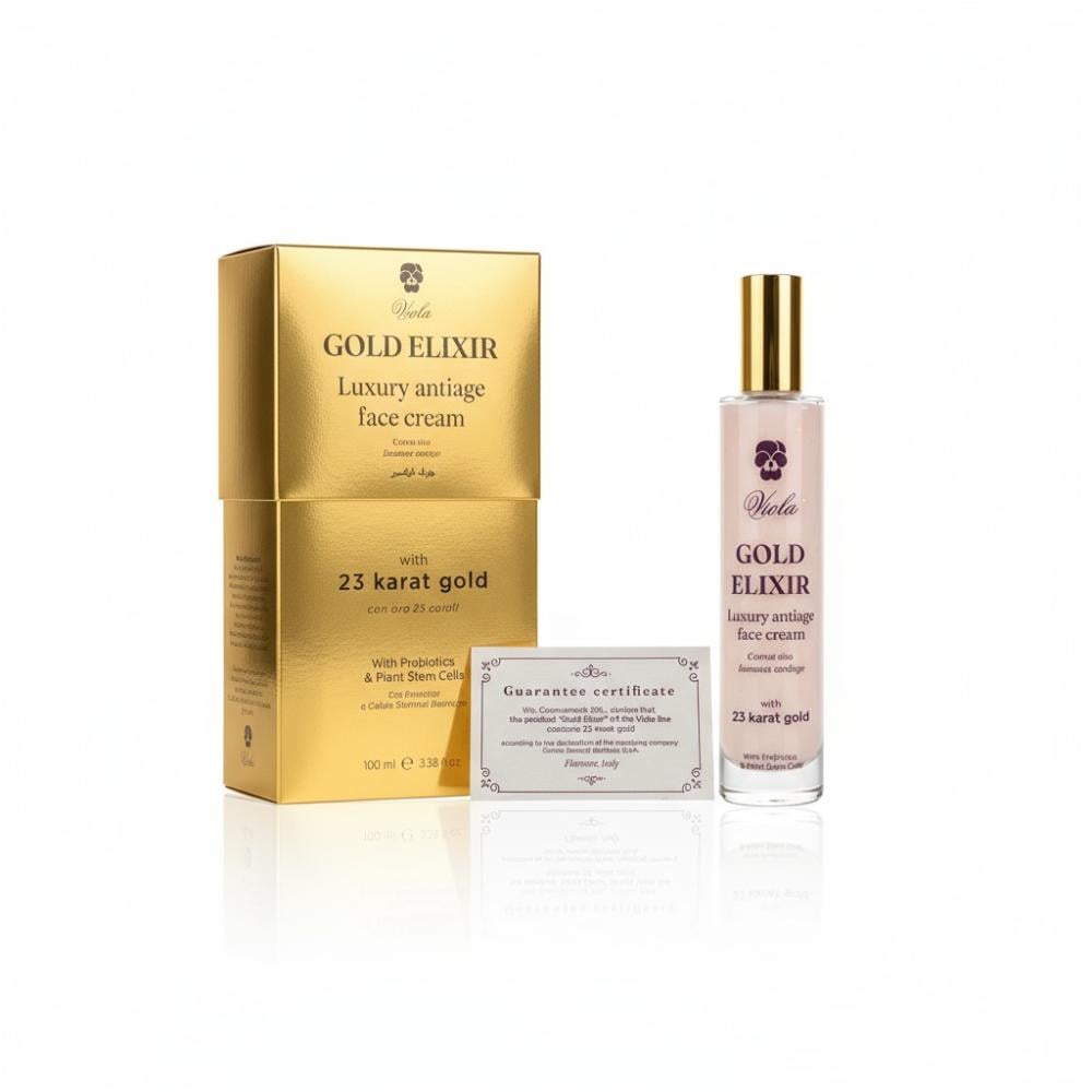 فيولا الكسير الذهب بجزيئات الذهب عيار 23     كريم فاخر للوجه والرقبة