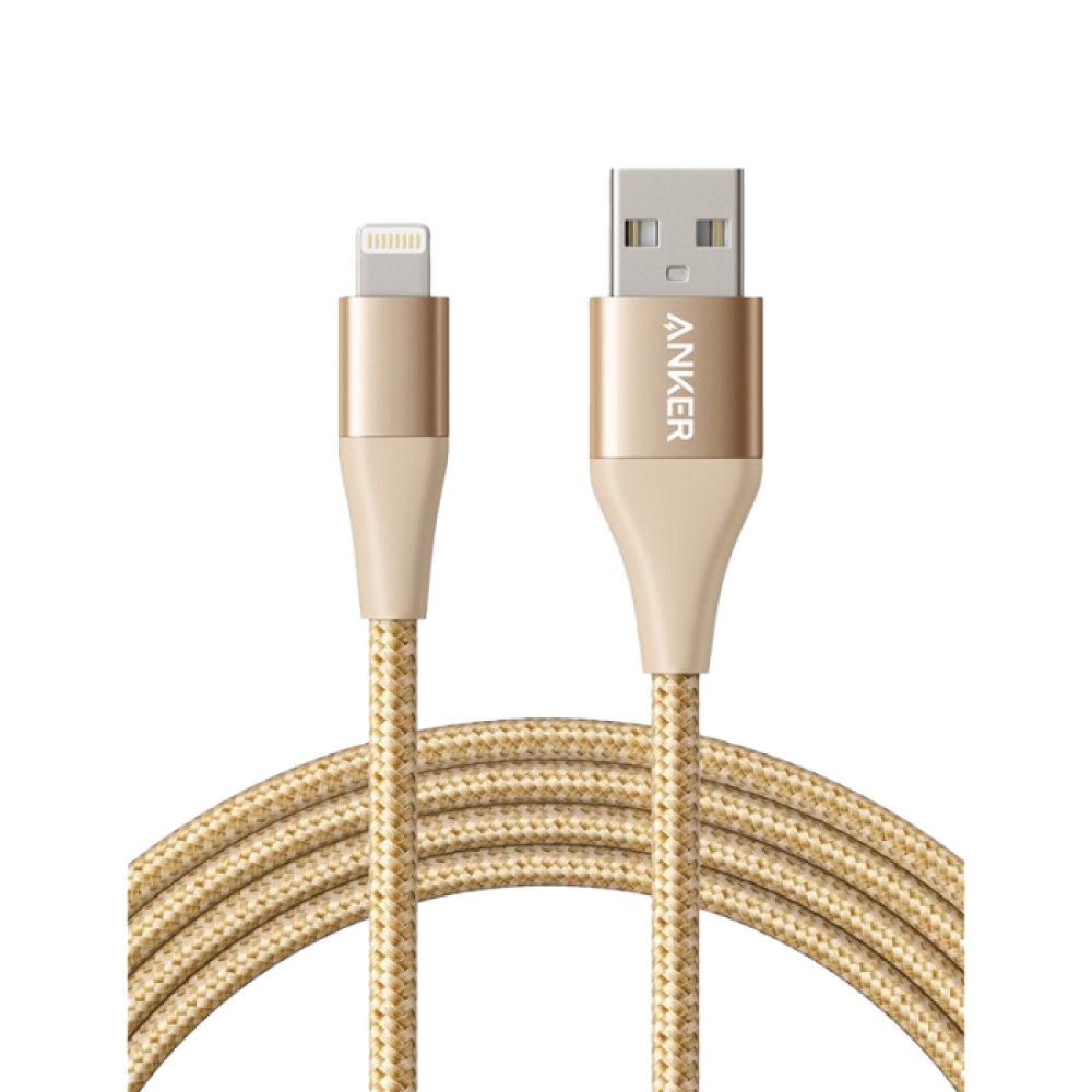 سلك شاحن انكر باورلاين بلس الاصدار الثاني من USB الى آيفون بطول 1.8 م - ذهبي