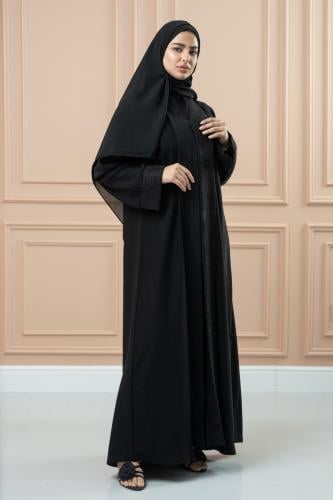 عبايه ياقه مشجر