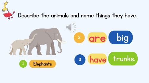 words in action wild animals