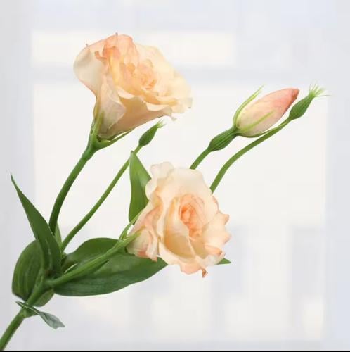 جديد 3 رؤساء الحرير lisianthus فرع الزهور اللاصطنا...