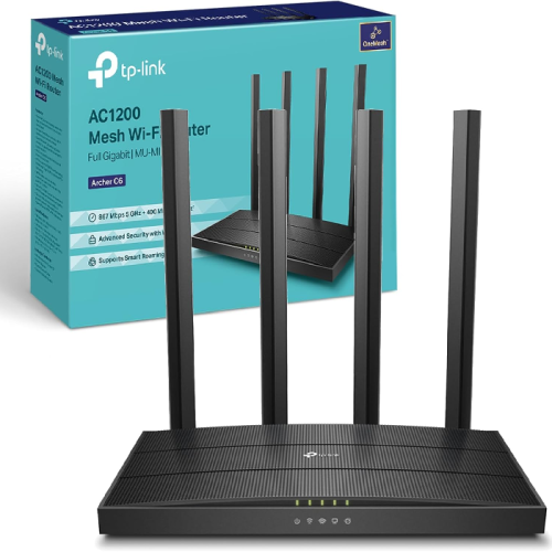 TP-Link Archer C6 AC1200 MU-MIMO Wireless Gigabit...