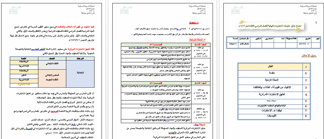 اجتماع الاختبارات المركزية