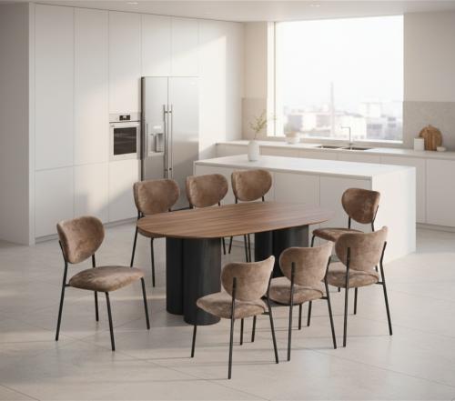 طاولة طعام خشب 8 كرسي M-032 BROWN