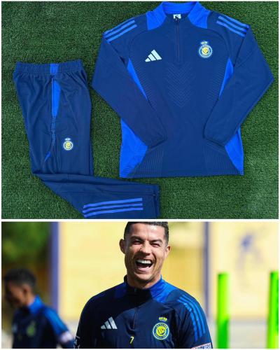 طقم نادي النصر الاسود الجديد2025 جاكيت وسروال طويل...