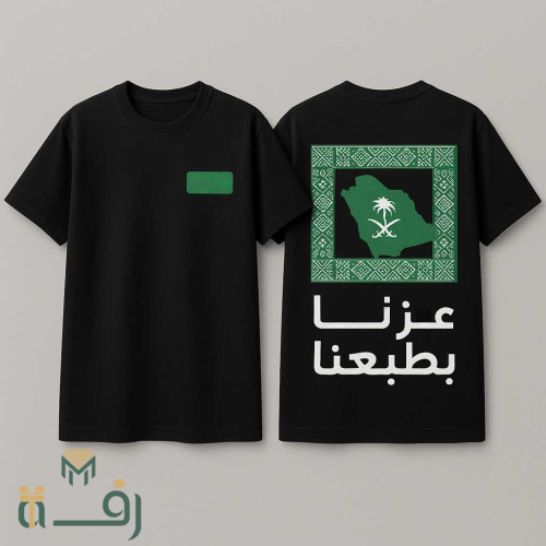 تيشيرت اليوم الوطني 95 | عبارة عزّنا بطبعنا | مناس...