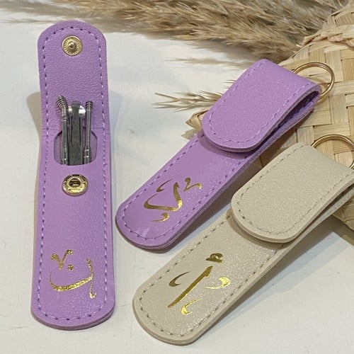 توزيعات محفظة ميني جلد بالحرف مجموعة اظافر